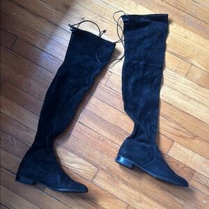 Black Suede Over-the-Knee Boots 8M Stuart Weitzman